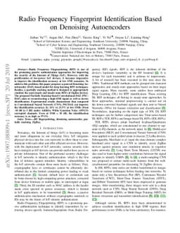 Radio Frequency Fingerprint Identification Based on Denoising
  Autoencoders
