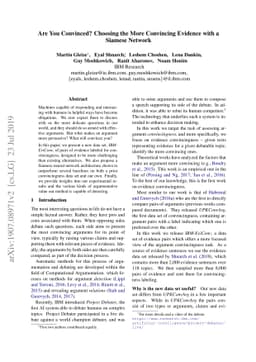 Are You Convinced? Choosing the More Convincing Evidence with a Siamese
  Network