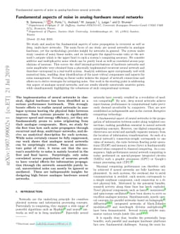 Fundamental aspects of noise in analog-hardware neural networks