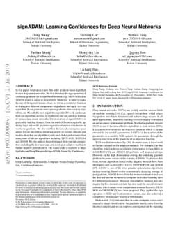 signADAM: Learning Confidences for Deep Neural Networks