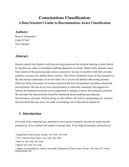 Conscientious Classification: A Data Scientist's Guide to
  Discrimination-Aware Classification