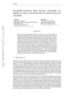 ImageNet-trained deep neural network exhibits illusion-like response to
  the Scintillating Grid