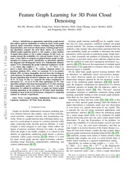 Feature Graph Learning for 3D Point Cloud Denoising