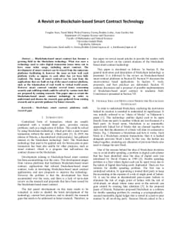A Revisit on Blockchain-based Smart Contract Technology