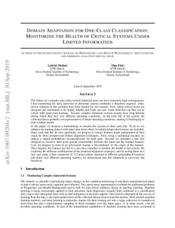Domain Adaptation for One-Class Classification: Monitoring the Health of
  Critical Systems Under Limited Information