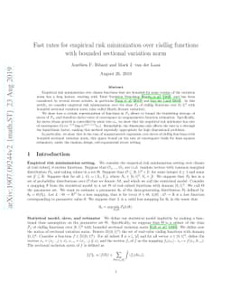 Fast rates for empirical risk minimization over càdlàg functions
  with bounded sectional variation norm