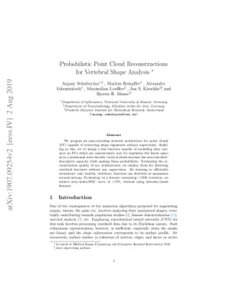 Probabilistic Point Cloud Reconstructions for Vertebral Shape Analysis
