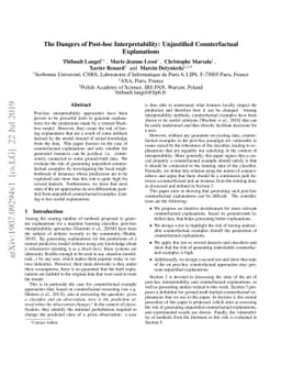 The Dangers of Post-hoc Interpretability: Unjustified Counterfactual
  Explanations