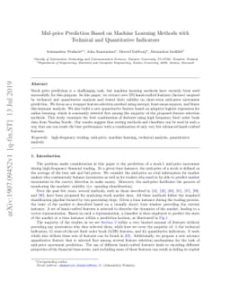 Mid-price Prediction Based on Machine Learning Methods with Technical
  and Quantitative Indicators