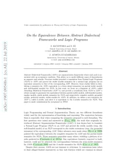 On the Equivalence Between Abstract Dialectical Frameworks and Logic
  Programs