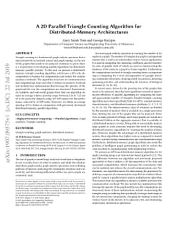A 2D Parallel Triangle Counting Algorithm for Distributed-Memory
  Architectures