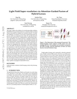 Light Field Super-resolution via Attention-Guided Fusion of Hybrid
  Lenses