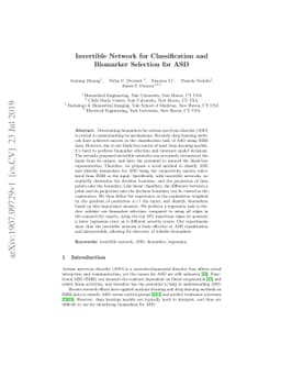 Invertible Network for Classification and Biomarker Selection for ASD