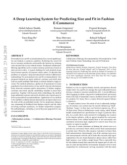 A Deep Learning System for Predicting Size and Fit in Fashion E-Commerce