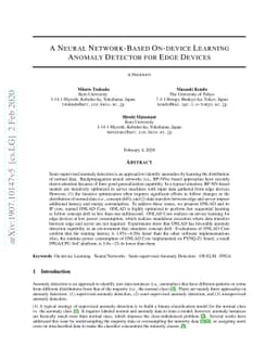 A Neural Network-Based On-device Learning Anomaly Detector for Edge
  Devices