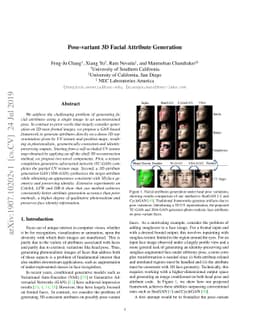 Pose-variant 3D Facial Attribute Generation