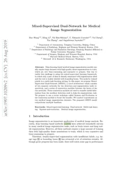 Mixed-Supervised Dual-Network for Medical Image Segmentation