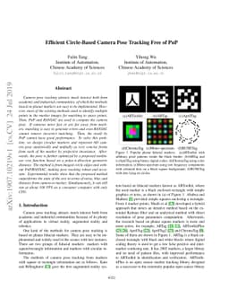 Efficient Circle-Based Camera Pose Tracking Free of PnP