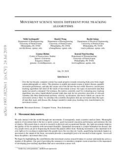 Movement science needs different pose tracking algorithms