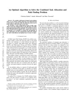 An Optimal Algorithm to Solve the Combined Task Allocation and Path
  Finding Problem