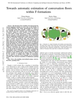 Towards automatic estimation of conversation floors within F-formations