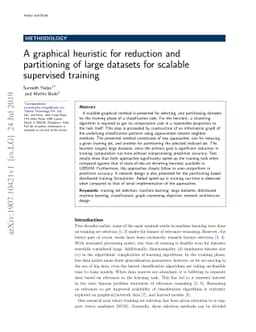 A graphical heuristic for reduction and partitioning of large datasets
  for scalable supervised training