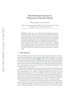 Distributional Analysis of Polysemous Function Words