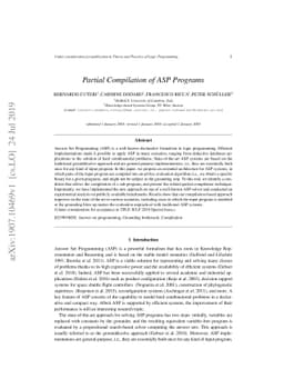 Partial Compilation of ASP Programs