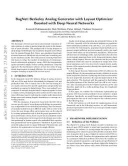 BagNet: Berkeley Analog Generator with Layout Optimizer Boosted with
  Deep Neural Networks