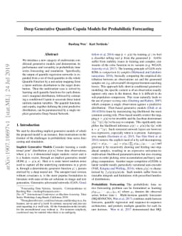 Deep Generative Quantile-Copula Models for Probabilistic Forecasting