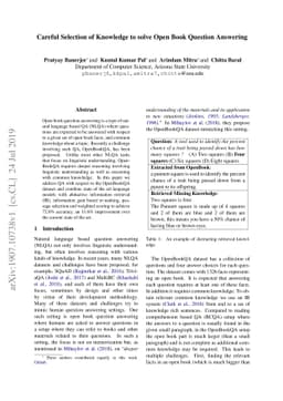 Careful Selection of Knowledge to solve Open Book Question Answering