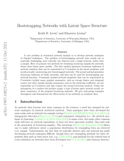 Bootstrapping Networks with Latent Space Structure