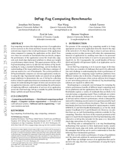 DeFog: Fog Computing Benchmarks