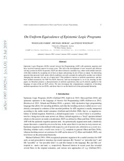 On Uniform Equivalence of Epistemic Logic Programs