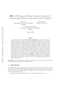BSL: An R Package for Efficient Parameter Estimation for
  Simulation-Based Models via Bayesian Synthetic Likelihood