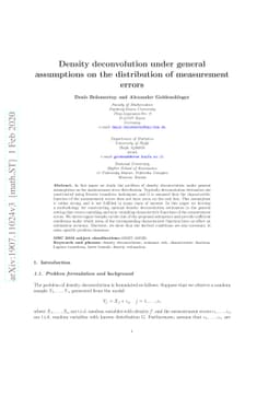 Density deconvolution under general assumptions on the distribution of
  measurement errors