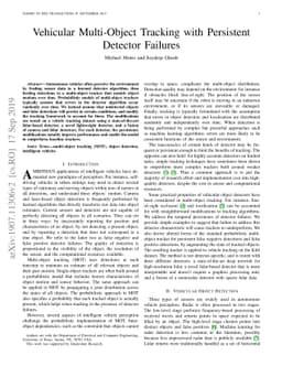 Vehicular Multi-object Tracking with Persistent Detector Failures