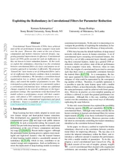 Exploiting the Redundancy in Convolutional Filters for Parameter
  Reduction