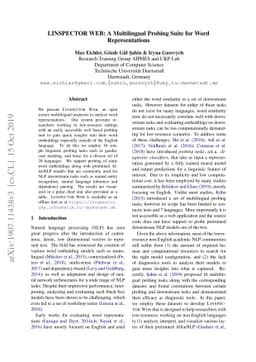 LINSPECTOR WEB: A Multilingual Probing Suite for Word Representations