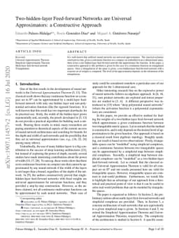 Two-hidden-layer Feedforward Neural Networks are Universal
  Approximators: A Constructive Approach
