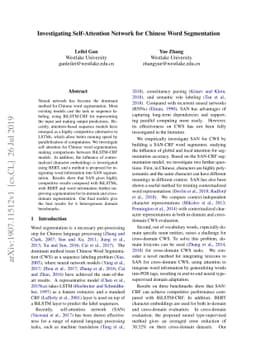 Investigating Self-Attention Network for Chinese Word Segmentation