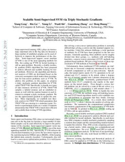 Scalable Semi-Supervised SVM via Triply Stochastic Gradients