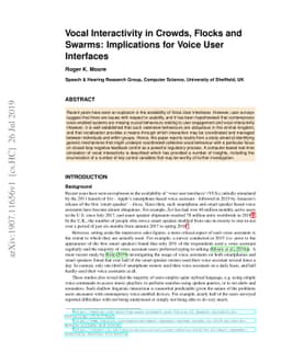 Vocal Interactivity in Crowds, Flocks and Swarms: Implications for Voice
  User Interfaces
