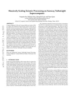 Massively Scaling Seismic Processing on Sunway TaihuLight Supercomputer