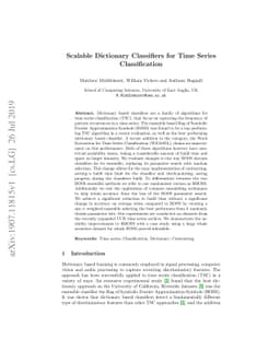 Scalable Dictionary Classifiers for Time Series Classification