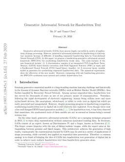 Generative Adversarial Network for Handwritten Text