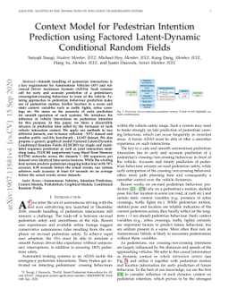 Context Model for Pedestrian Intention Prediction using Factored
  Latent-Dynamic Conditional Random Fields