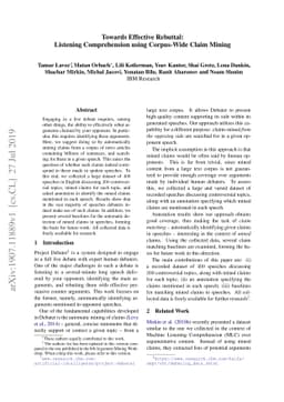 Towards Effective Rebuttal: Listening Comprehension using Corpus-Wide
  Claim Mining