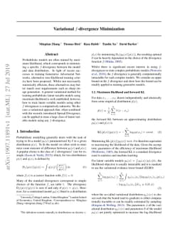 Variational f-divergence Minimization