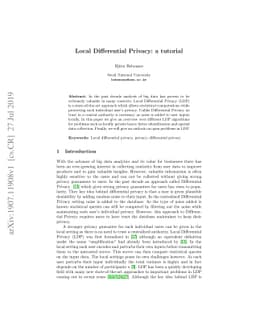 Local Differential Privacy: a tutorial